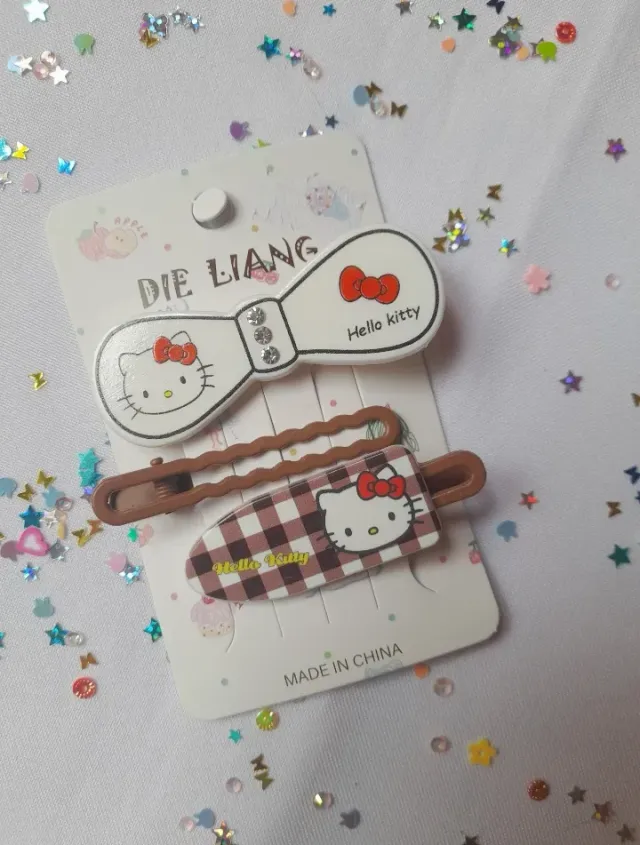Set Hebillas Kitty Blanco x3