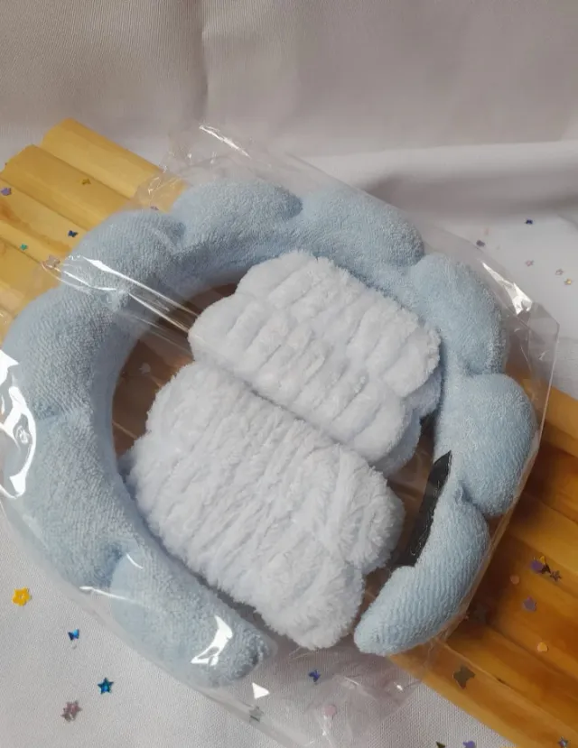 Set vincha + muñequeras celeste