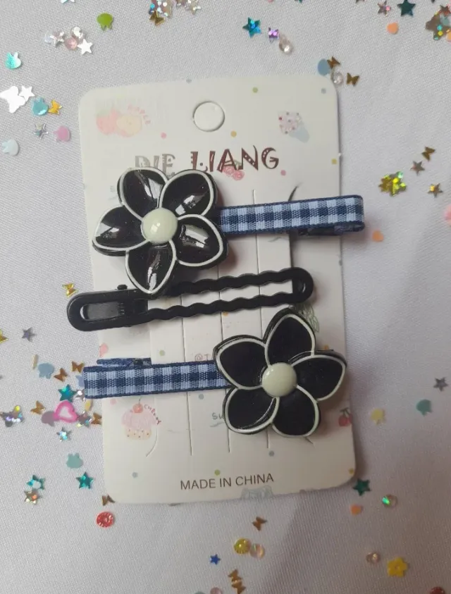 Set Hebillas flores x3