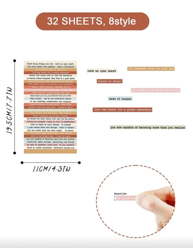 Planchita de stickers - frases en ingles 2