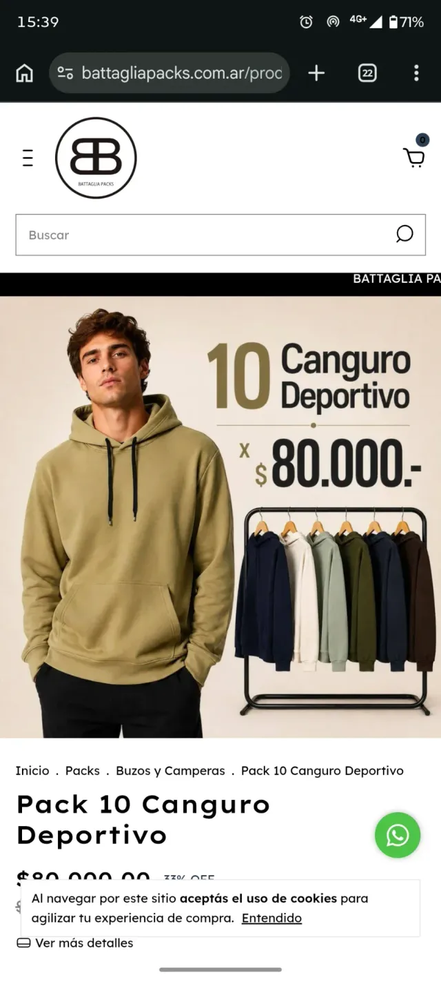 Buzo canguro masculino