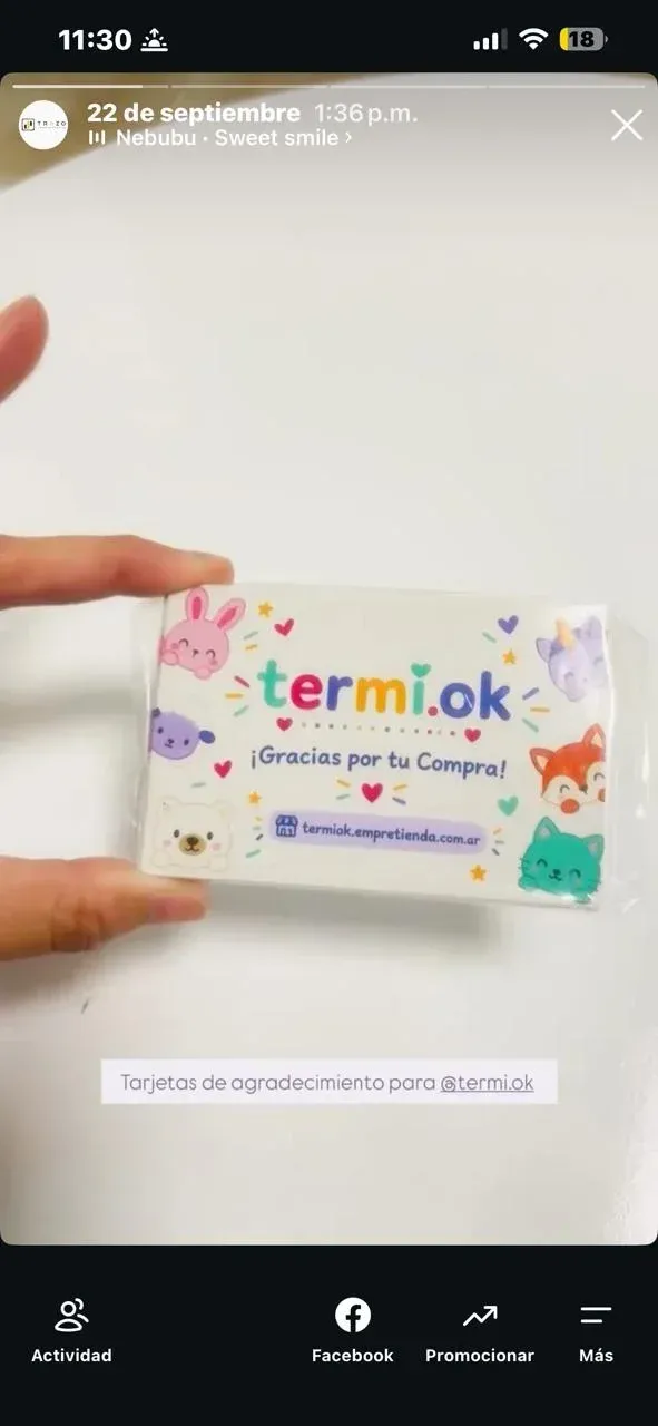 Tarjetas de agradecimiento 9x7