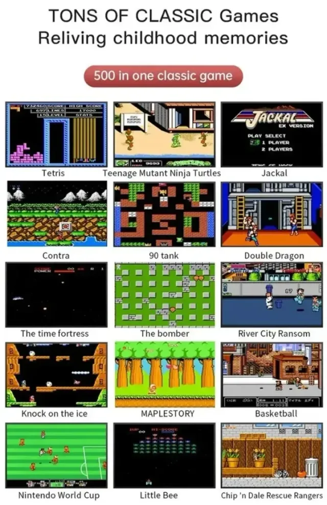 Consola Videojuegos Portátil con 500 juegos 3