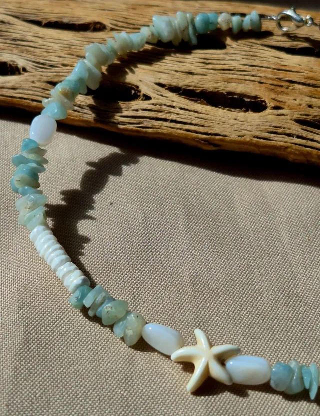 Collar amazonita + estrella