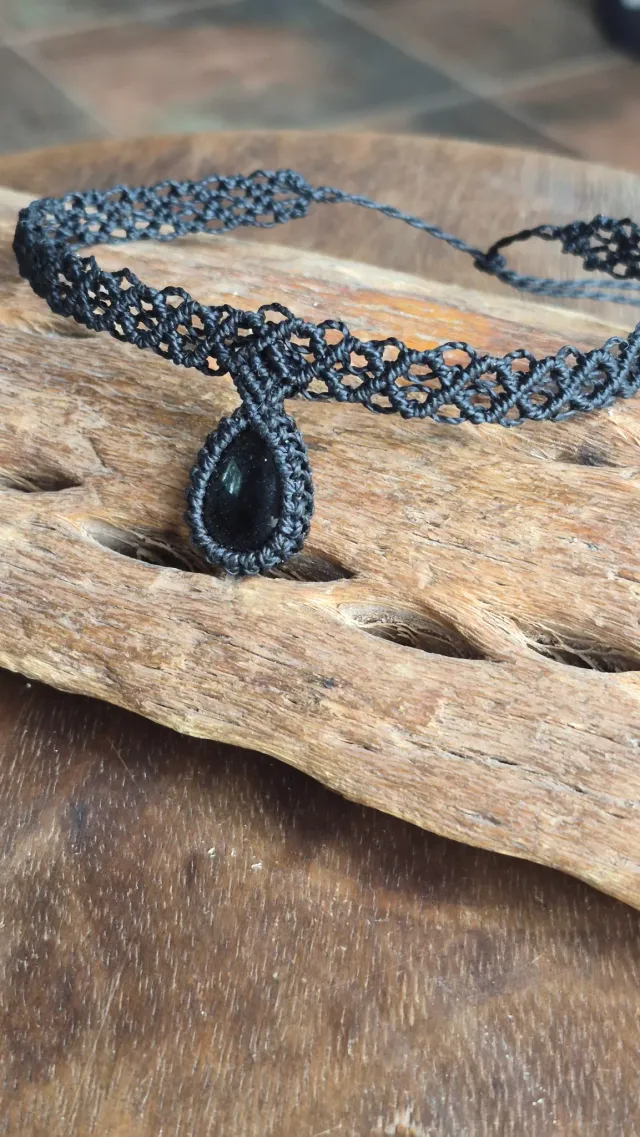 Gargantilla Luna Llena Obsidiana 3