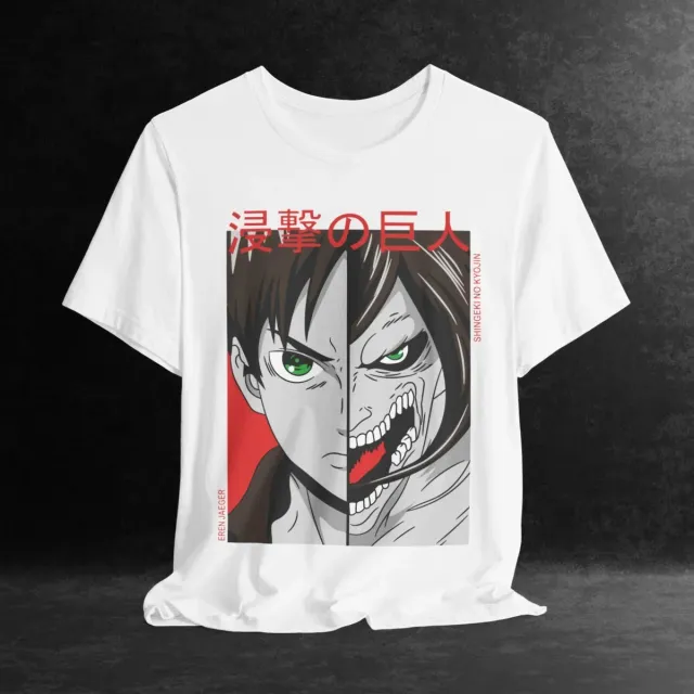 Remera Oversize Eren Split Human & Titan Green Eyes Black - Attack on Titan 4
