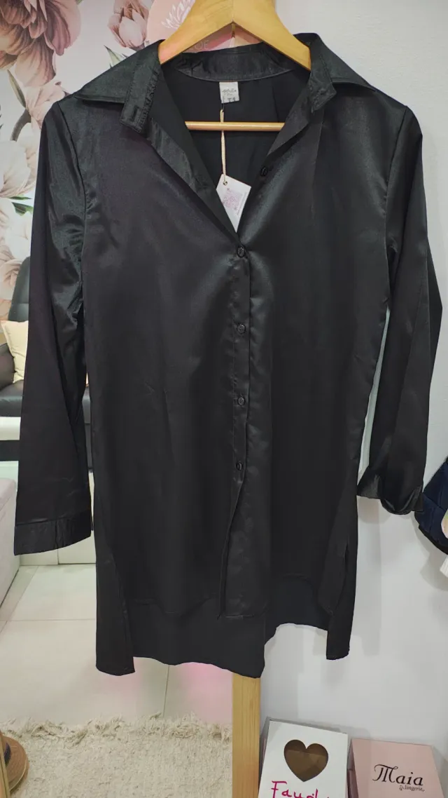 Camisa larga en satén 2