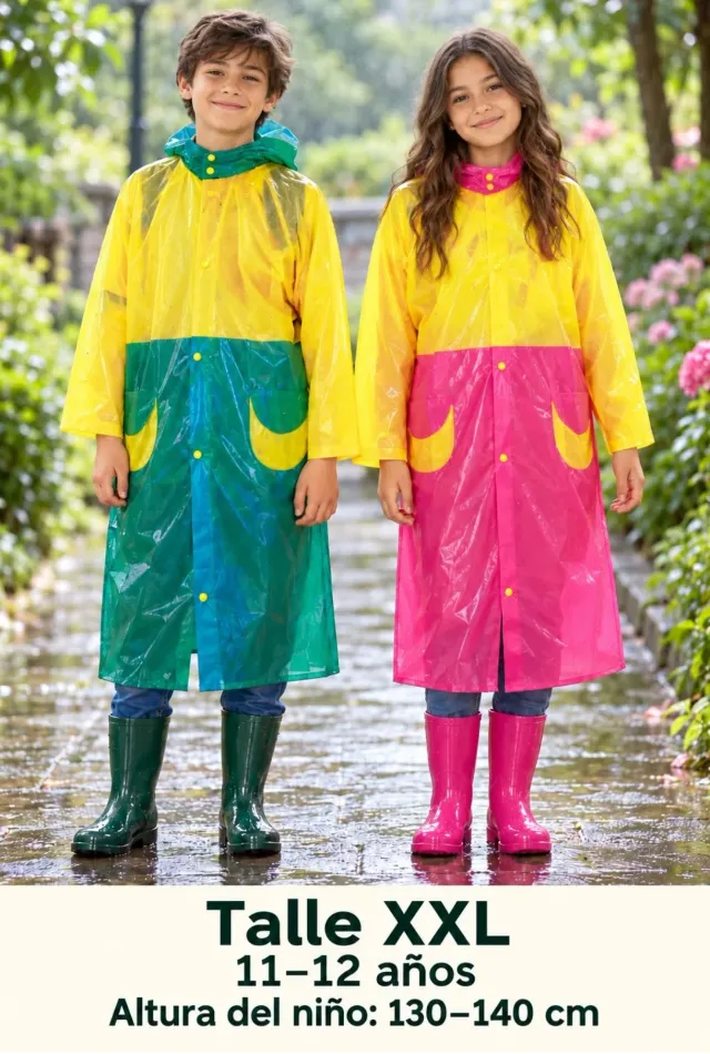 Piloto impermeable infantil Bicolor talle XXL