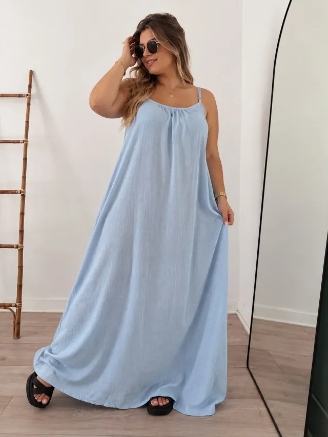 Vestido largo en lino premium