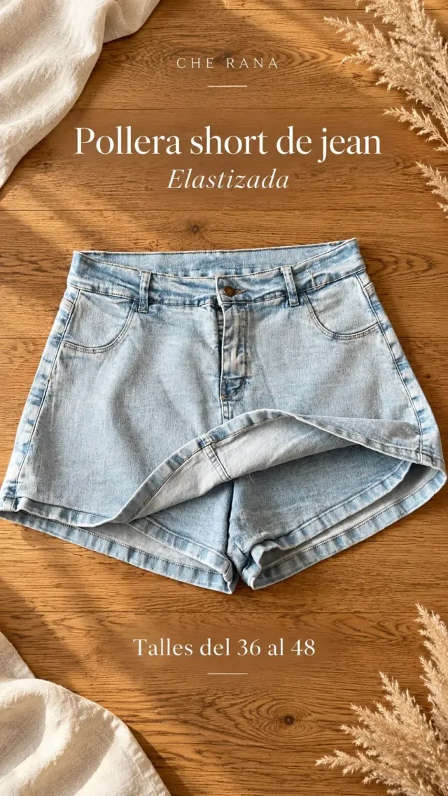 Pollera short de jean elastizada