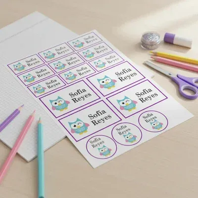 Stickers para útiles. Combinados