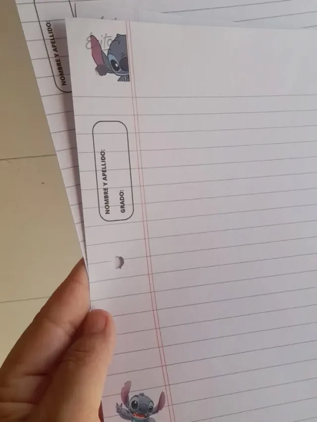 48 hojas para carpeta Nro 3 preimpresas de la imagen elegida. (sin personalizar)