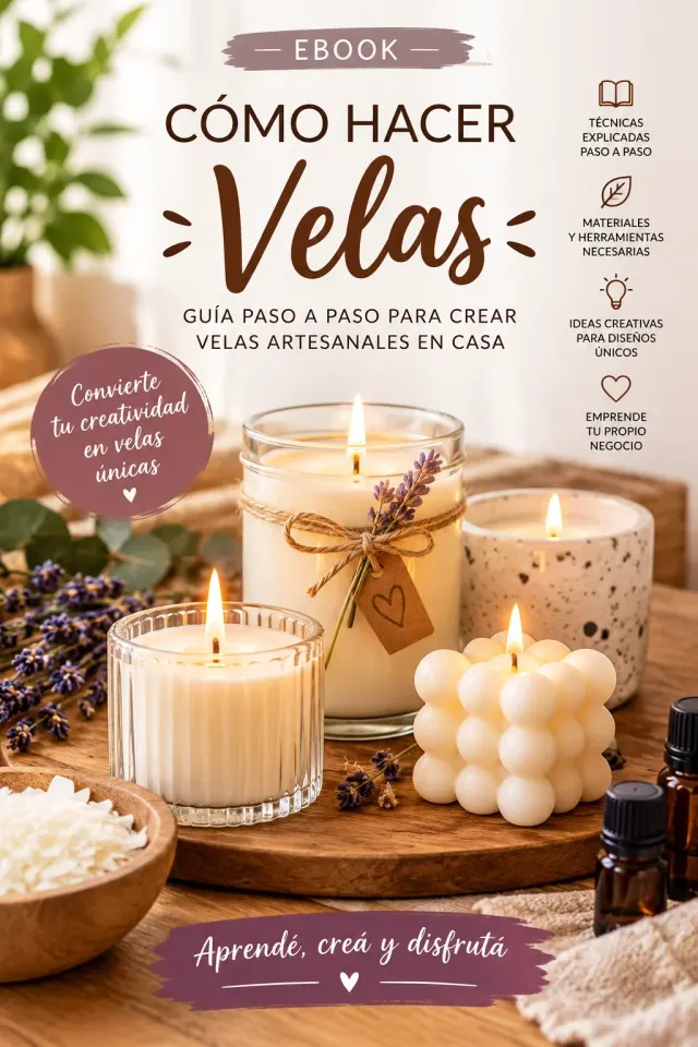 Ebook Cómo hacer velas: guía paso a paso para velas artesanales