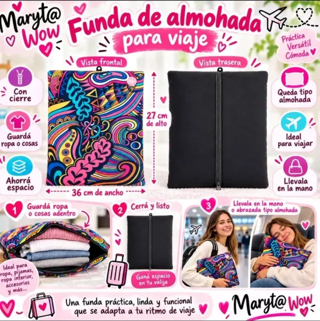 funda de almohada para viaje ES POR ENCARGO DEMORA UNOS DIAS EN LLEGARCONTACTAME