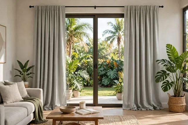 Juego de cortina tropical pesado