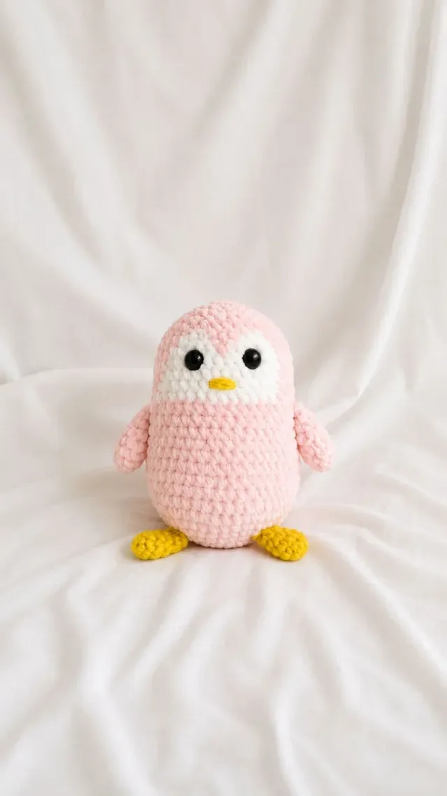 Pingüino Rosa a Crochet