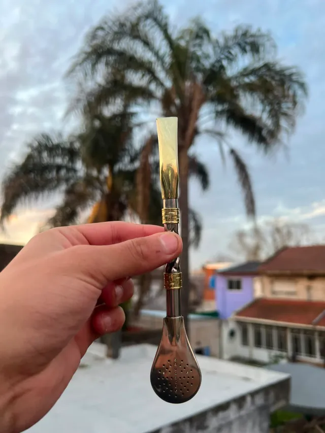 BOMBILLA DE ALPACA Y BRONCE