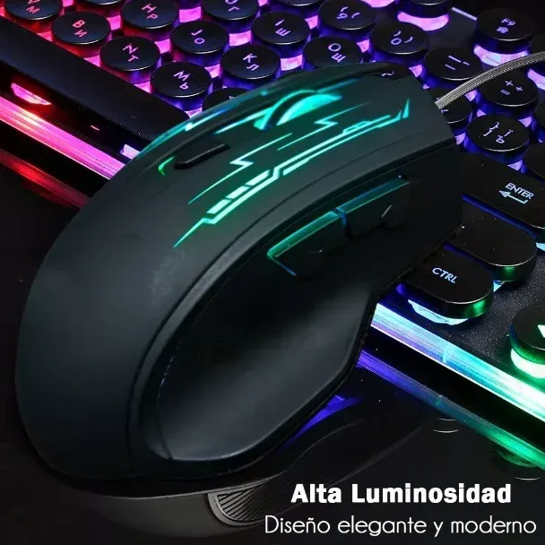 Mouse Gamer Retroiluminado RGB de 8 botones