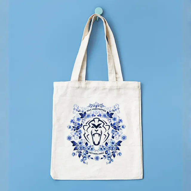 Tote Bag Fierrera del León Azul con Florcitas
