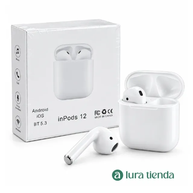 Auriculares Inpods i12 Blueetooth Inalámbricos Blanco 2