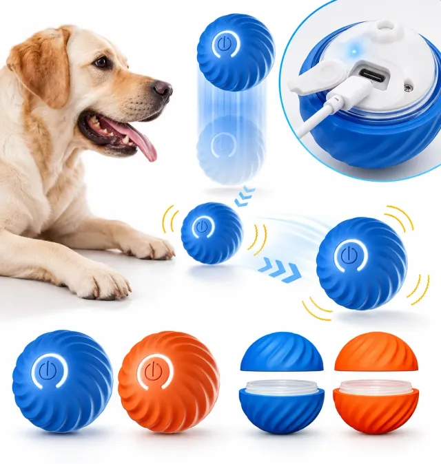 Pelota Interactiva Inteligente para Perro y Gato - Recargable USB 5