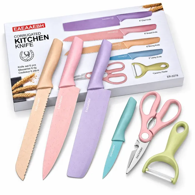 Set x6 Profesional de Cuchillos, Pela papas y Tijera 2