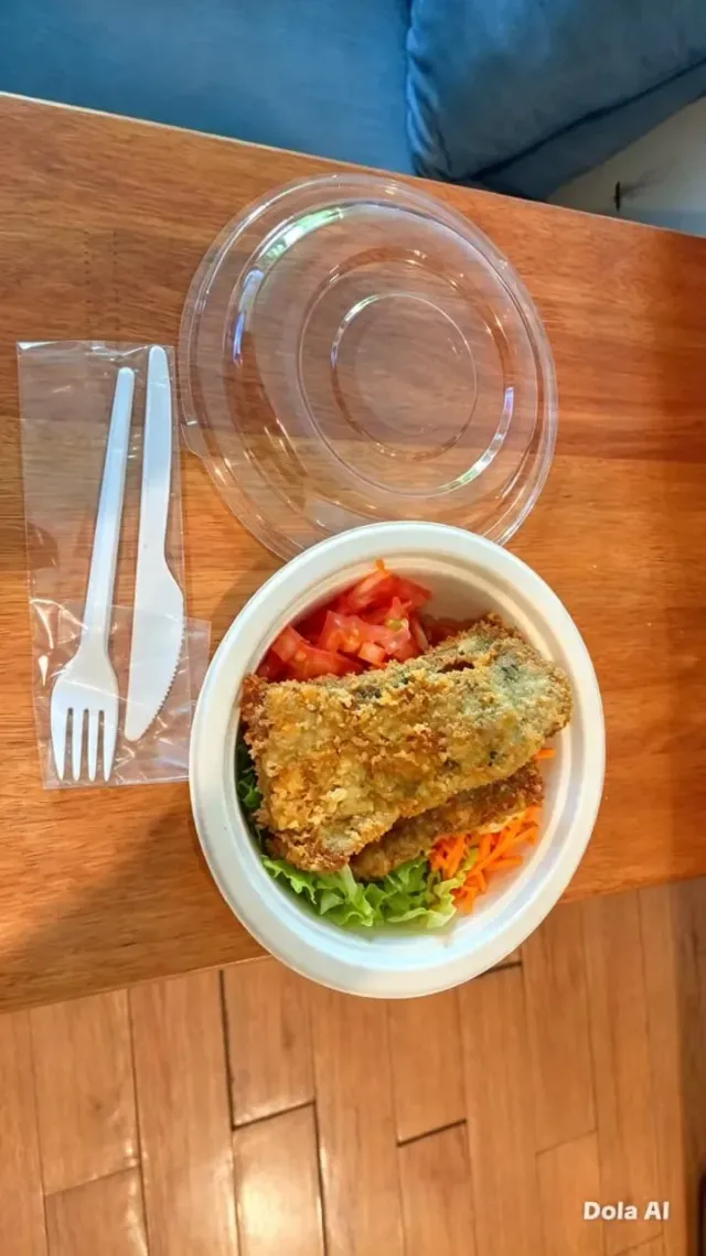 Milanesa de ternera con ensalada