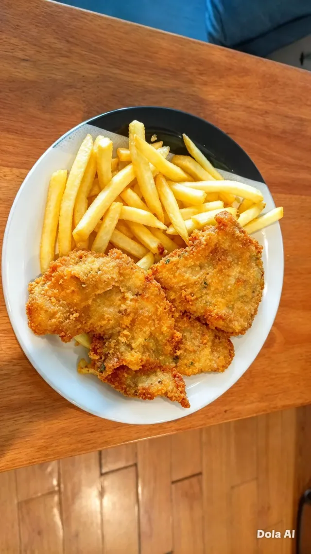 Milanesa de ternera con papas fritas
