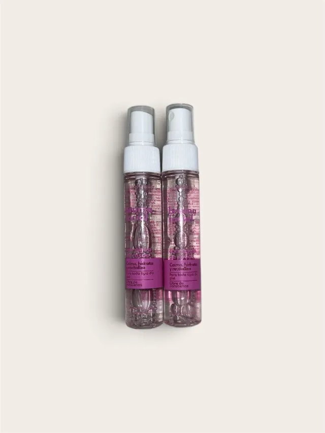Bruma facial con agua de rosas