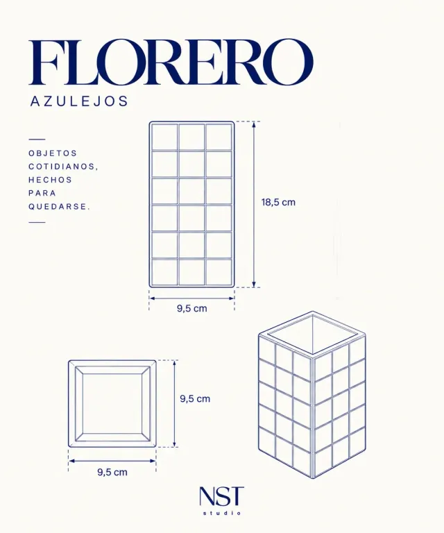 Florero Azulejos 8