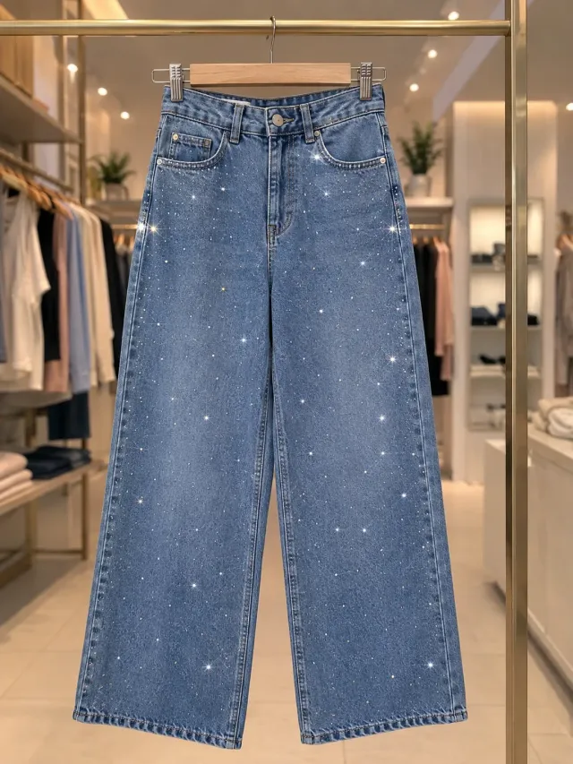 Wide Leg con Brillos. Y. 36, 38, 44, 46