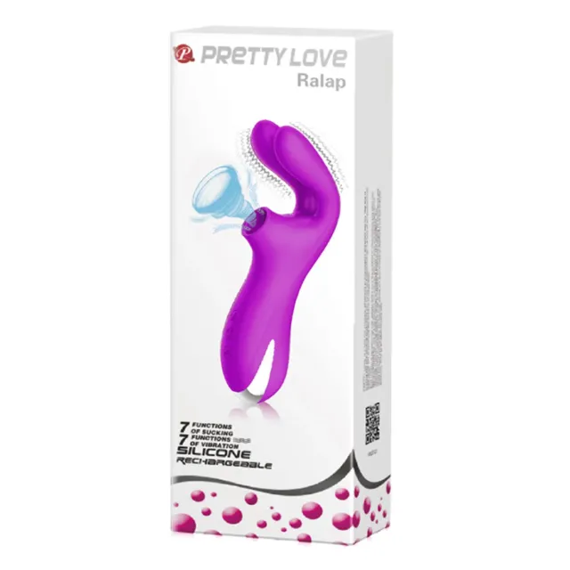 VIBRADOR Y SUCCIONADOR DE CLITORIS 7 FUNCIONES SILICONA USB RECARGABLE 16CM X 4C