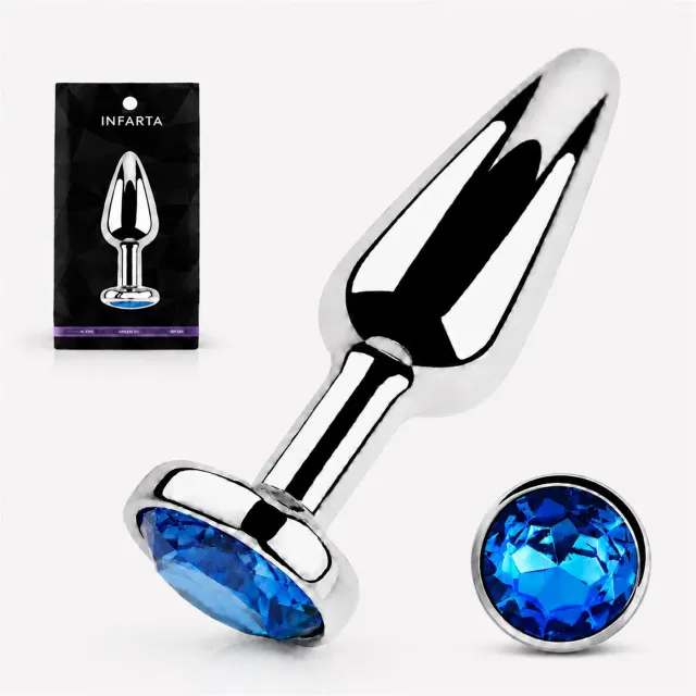 ANAL PLUG TITAN METAL SMALL BLUE DARK