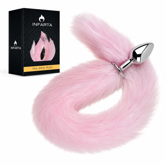 ANAL PLUG TAIL METAL SMALL PINK