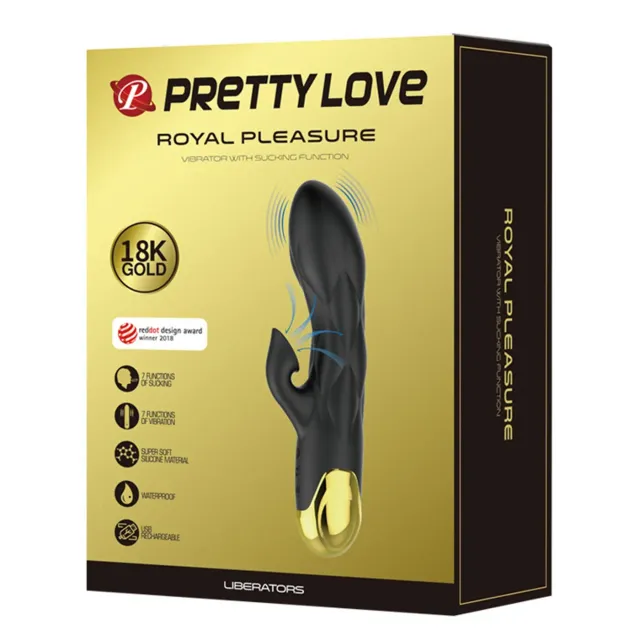 VIBRADOR GOLD ROYAL PLEASURE SUCCIONADOR DE CLITORIS 7 FUNCIONES SILICONA USB RE