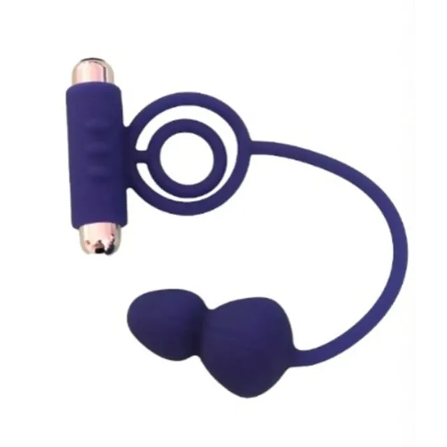 PERFORMANCE - PENETRATOR ANAL PLUG WITH VIBRATING COCK RINGS - INDIGO