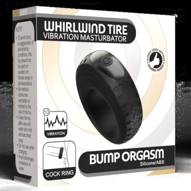 ANILLO VIBRADOR WHIRLWIND TIRE SECWELL RECARGABLE CON 10 MODOS USB