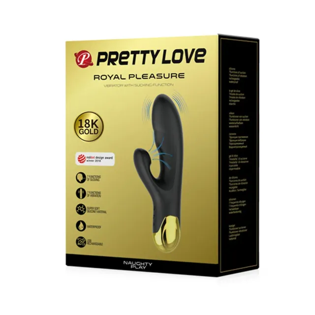 VIBRADOR GOLD ROYAL PLEASURE SUCCIONADOR DE CLITORIS 7 FUNCIONES SILICONA USB RE