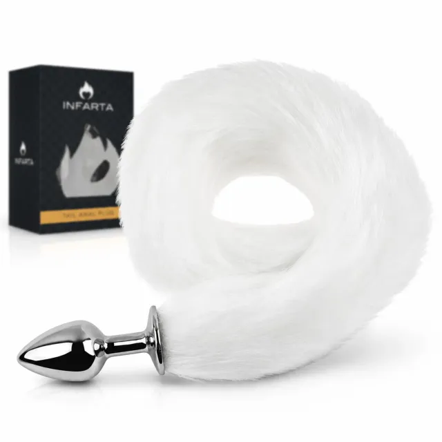 ANAL PLUG TAIL METAL SMALL WHITE