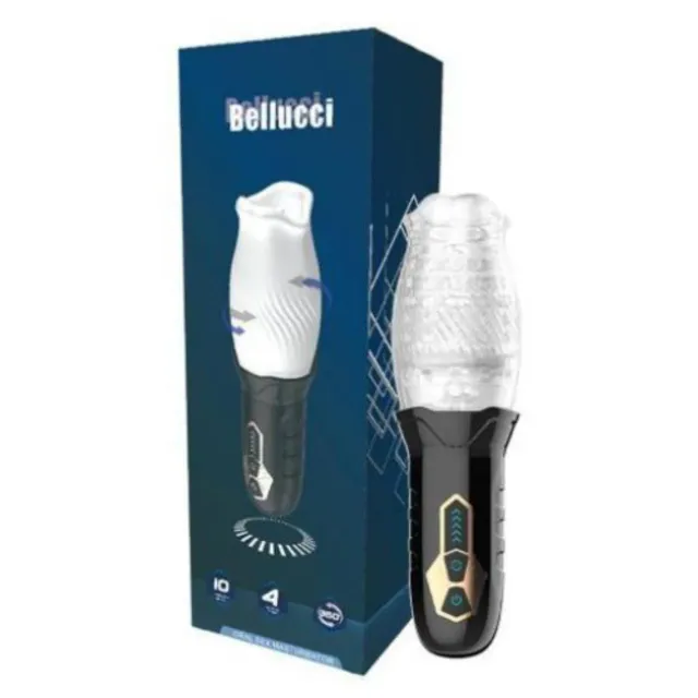 MASTURBADOR MASCULINO BELLUCCI SECWELL CON ROTACIÓN 360° Y 10 VIBRACIONES
