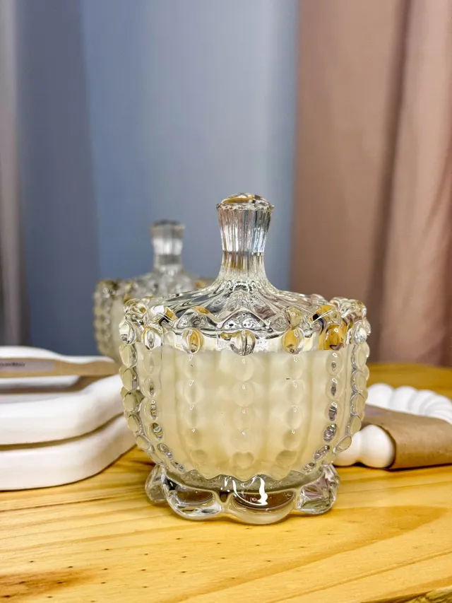 Vela caramelera vidrio con tapa