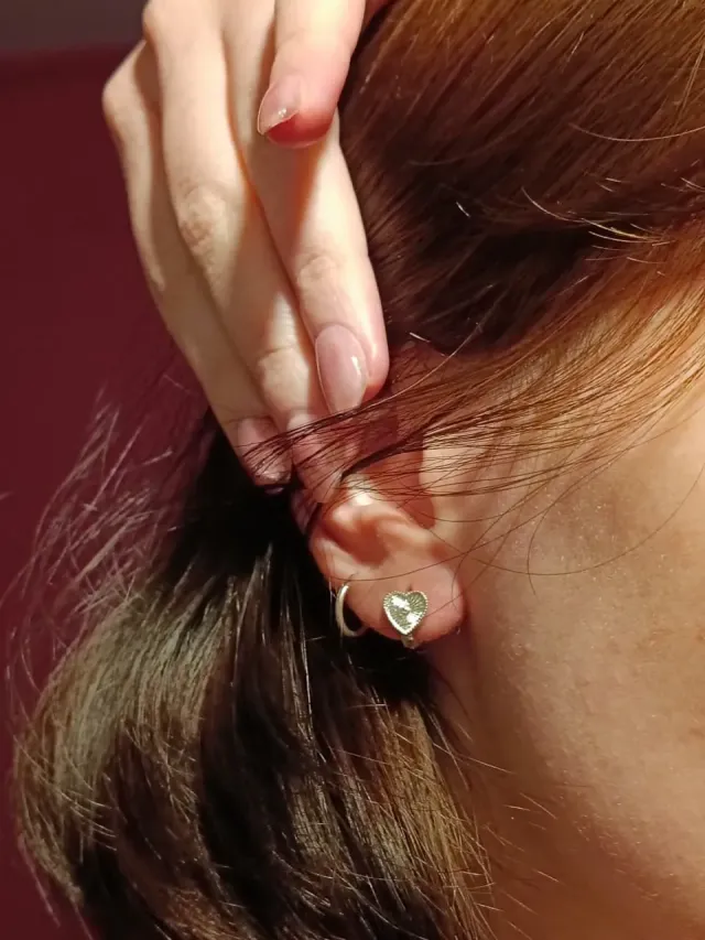 Aros argolla mini corazón 2