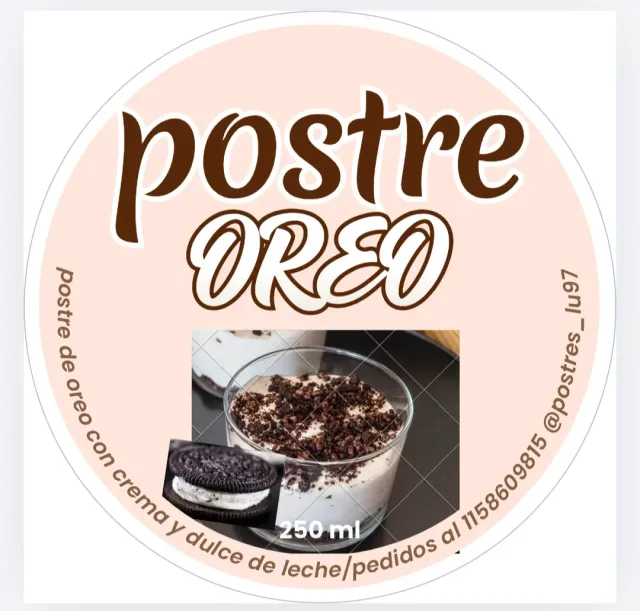 Postre de oreo's crema y dulce de leche
