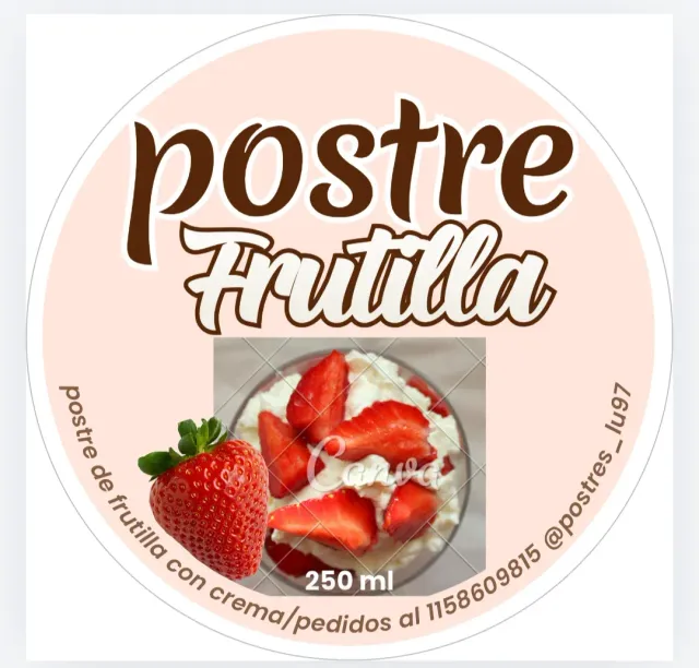 Postre de frutillas con crema