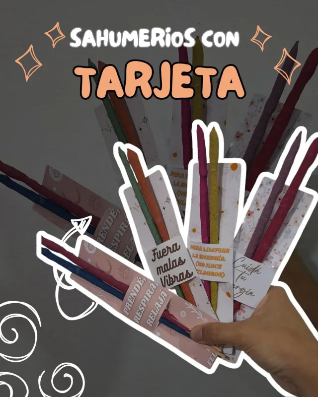2 sahumerios con tarjetón
