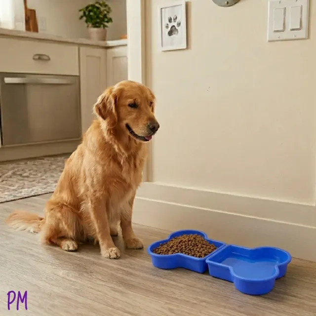 Comedero y bebedero modelo huesito. Para perros de tamaño mediano y grande.