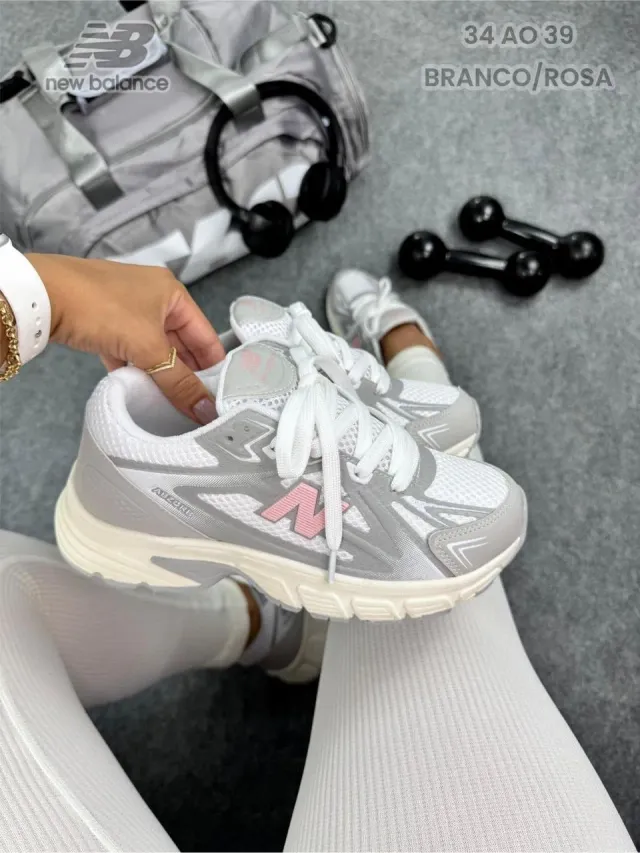 👟 New Balance Retro Abzorb 📏 Del talle 34 al 39 🩷 Blanco y rosa