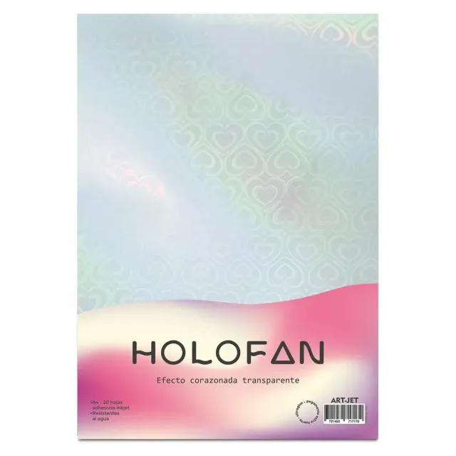 Holofan Art-jet Adhesivo Corazonada Semi-transparente A4 20h
