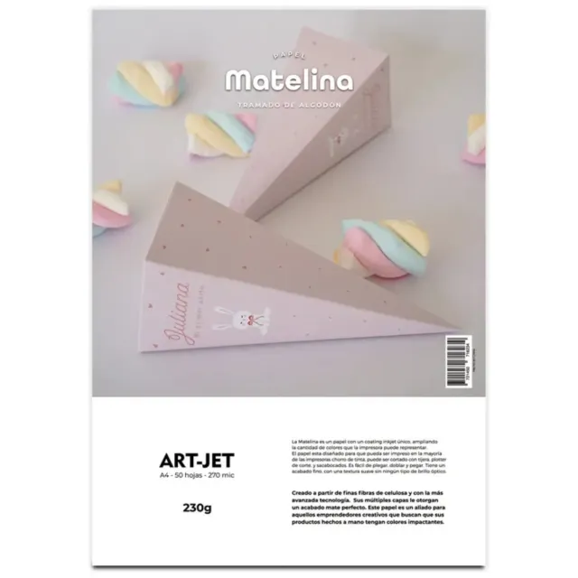 Papel Matelina Texturada Tramado De Algodón 230g A4 50 Hojas