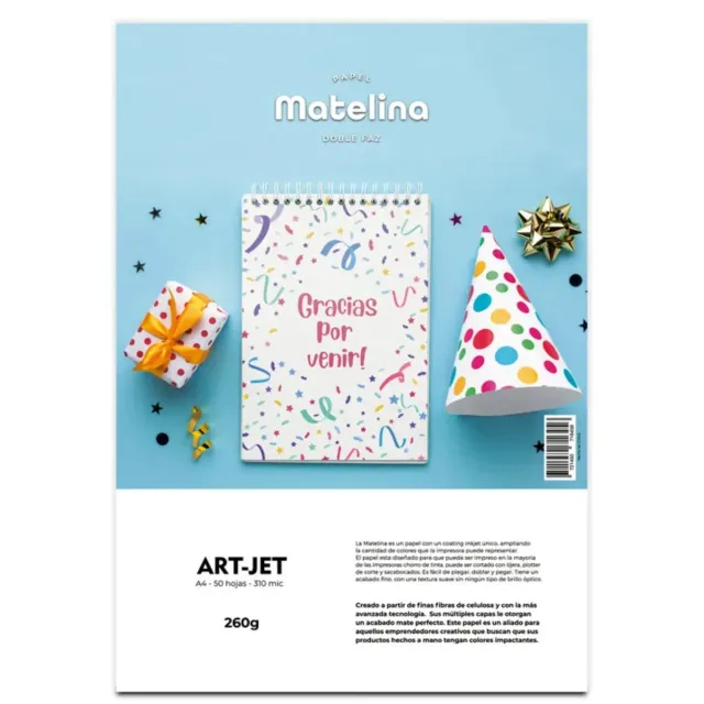 Papel Matelina Doble Faz 260g A4 50 Hojas